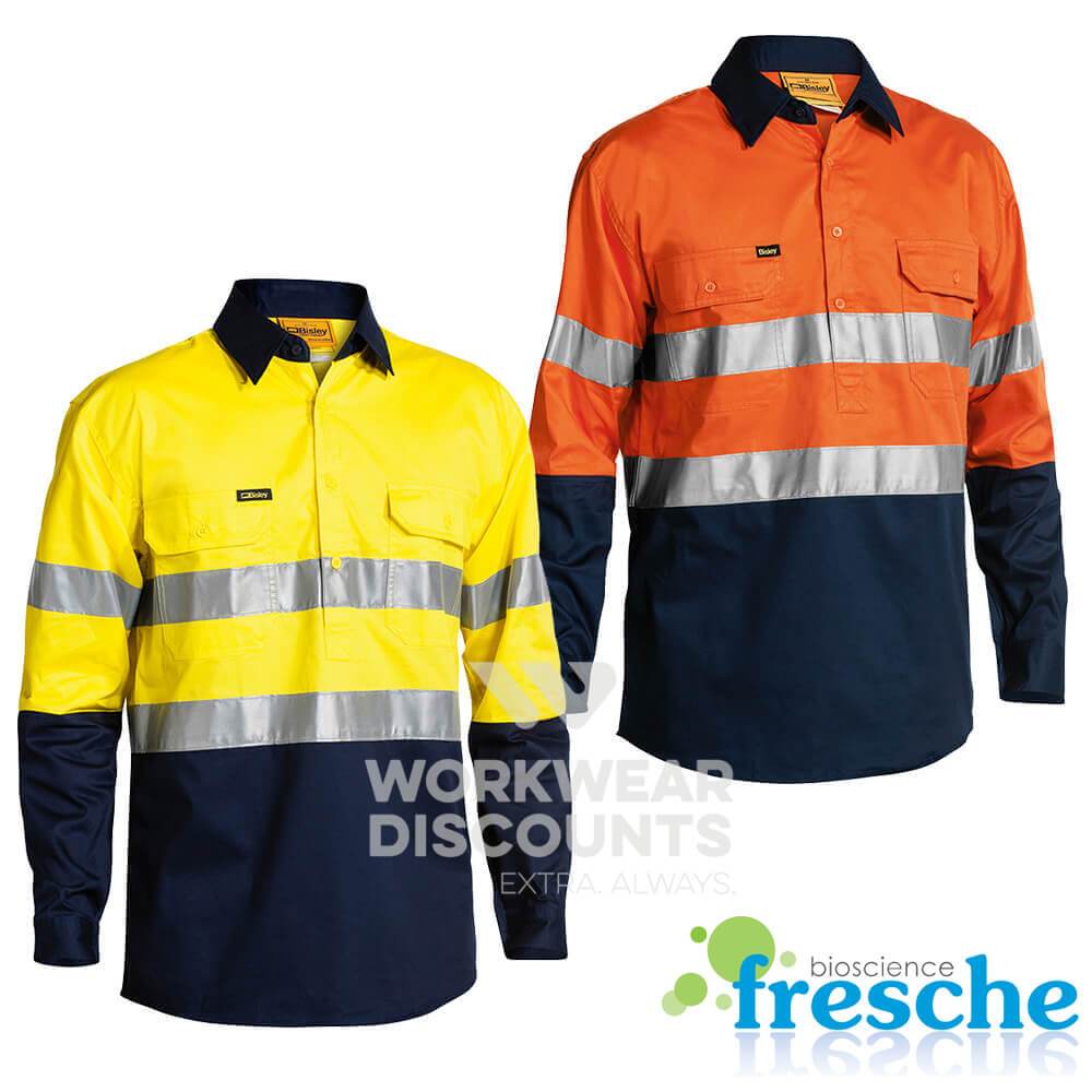 Half button hi sale vis work shirts