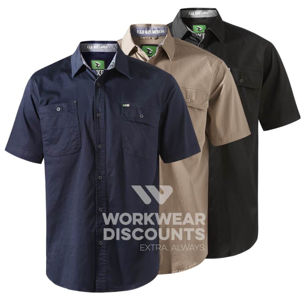 Fxd Ssh1 Stretch Cotton Work Shirt Short Sleeve Workwear Discounts