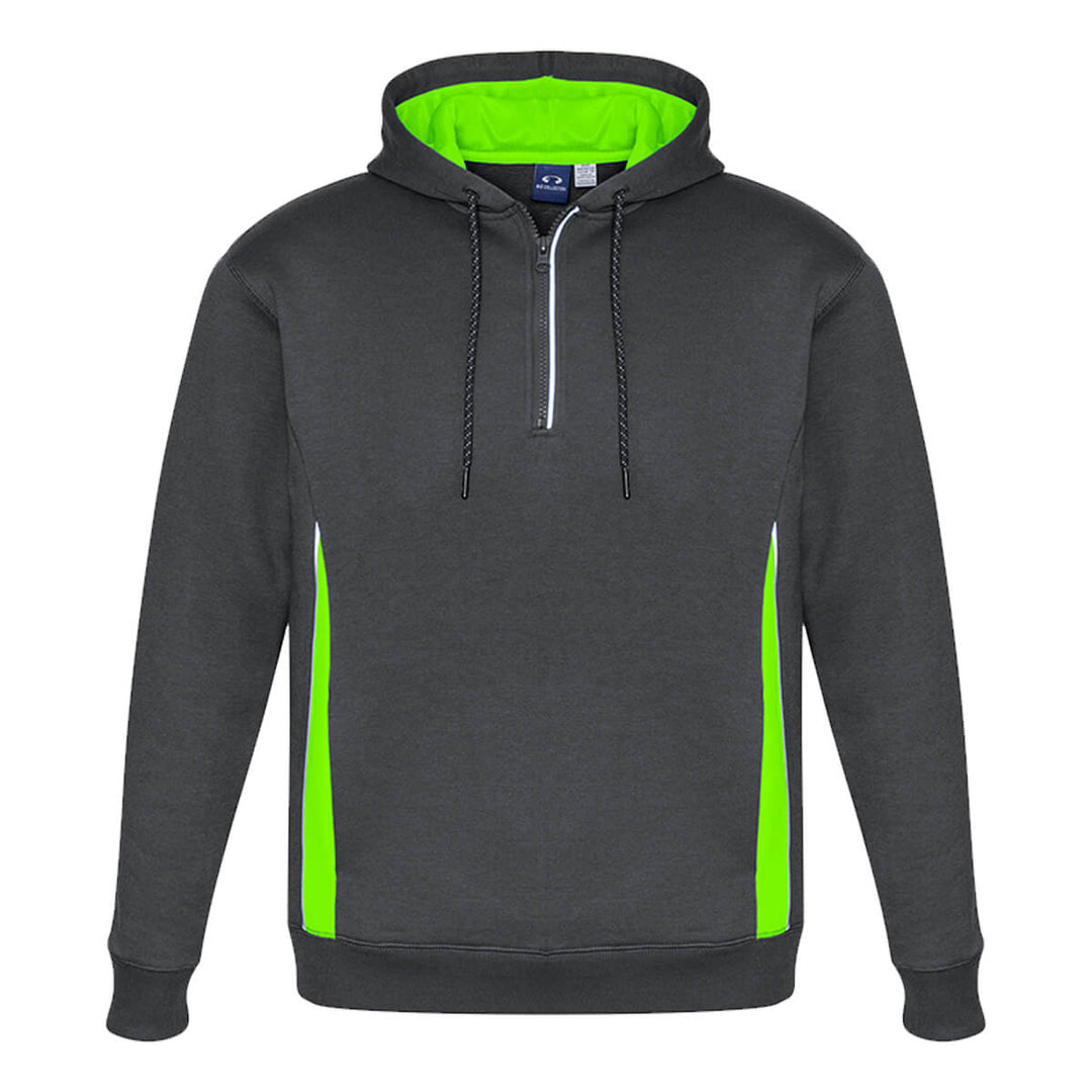 Biz Collection SW710M Renegade Adults Hoodie Grey Fluoro Lime Silver Front