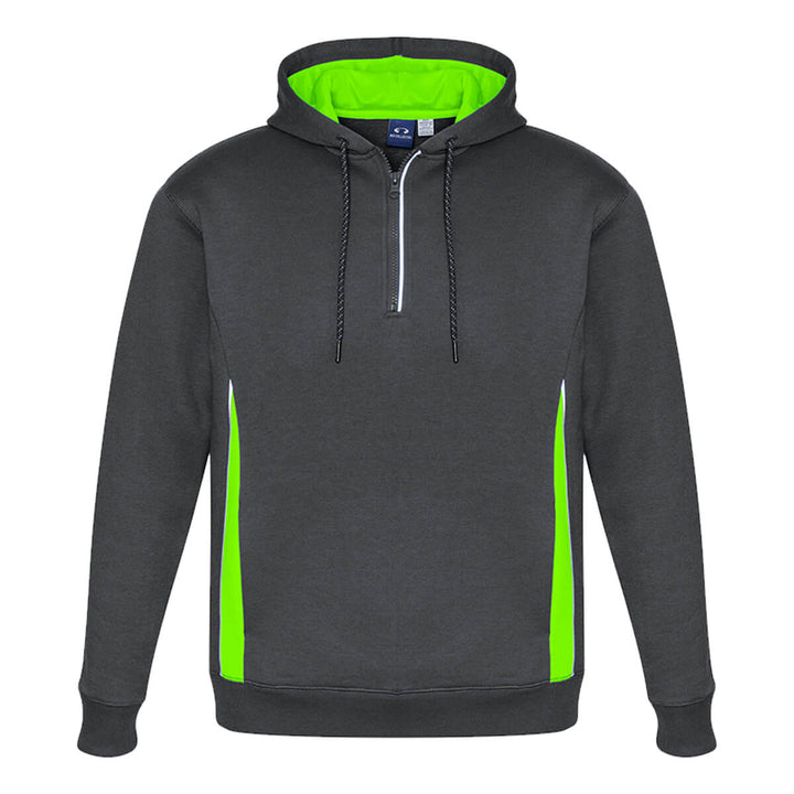 Biz Collection SW710M Renegade Adults Hoodie Grey Fluoro Lime Silver Front