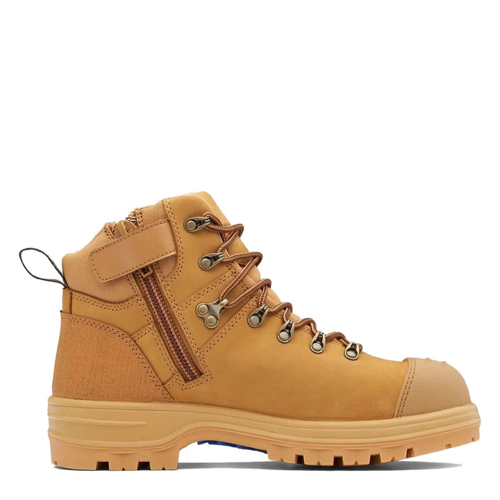 Blundstone 243 Wheat Nubuck Water-Resistant Leather Zip Side Safety Boot RHS