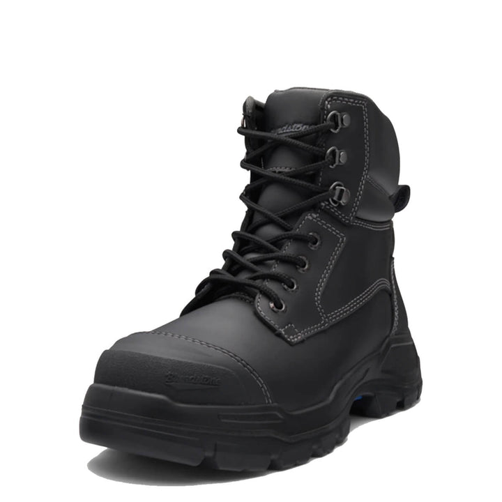 Blundstone Rotoflex 9061 High Zip Steel Cap Boots Black Front