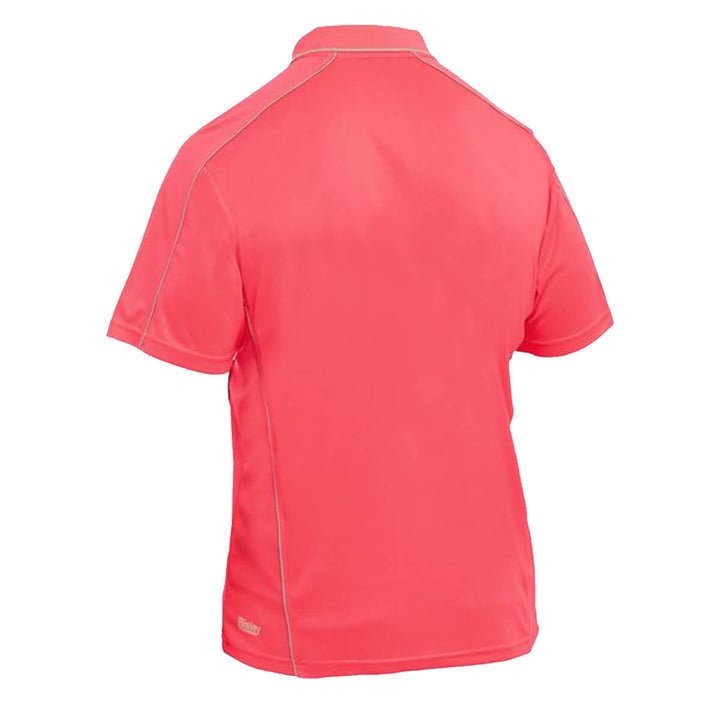 Bisley BK1425 Cool Mesh Polo Shirt Short Sleeve Hi Vis Pink Back