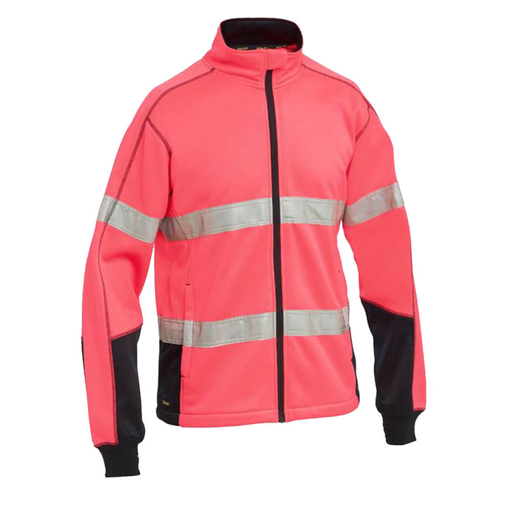 Bisley BK6611T Taped Hi Vis Zip Front Fleece Pink/Navy Front