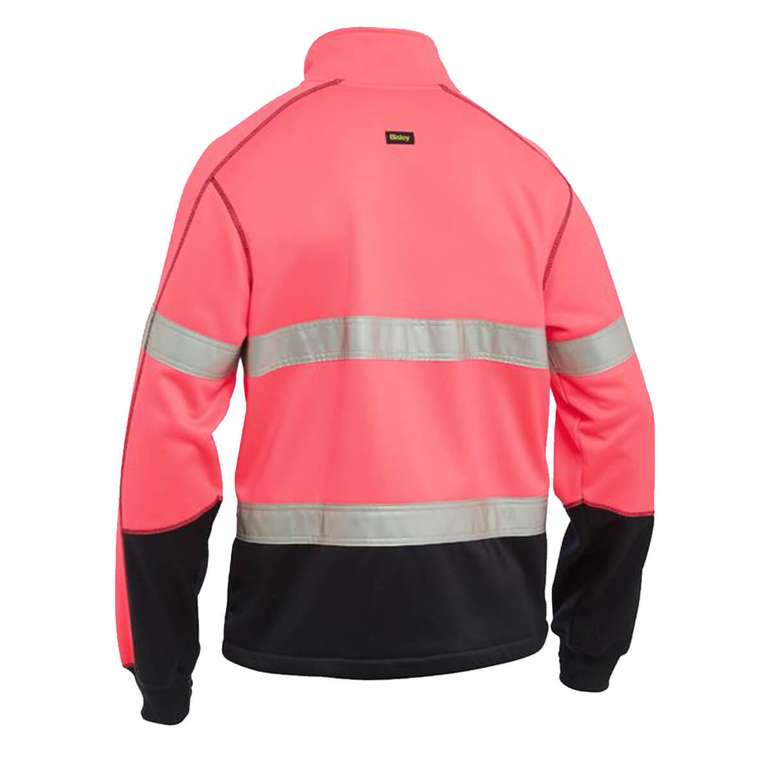 Bisley BK6611T Taped Hi Vis Zip Front Fleece Pink/Navy Back