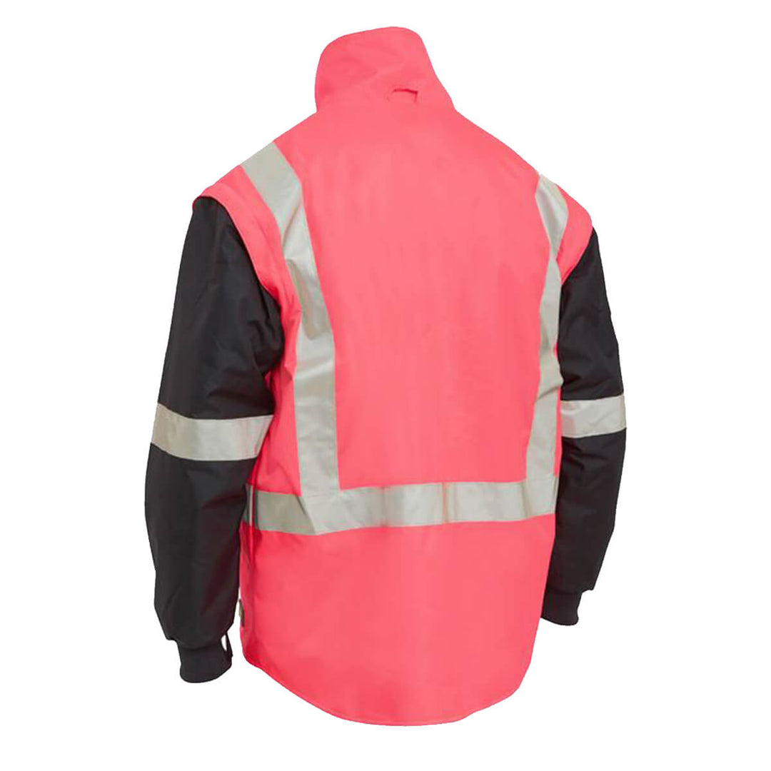 Bisley BK6975 Hi-Vis Five in One Jacket Pink/Navy View 4