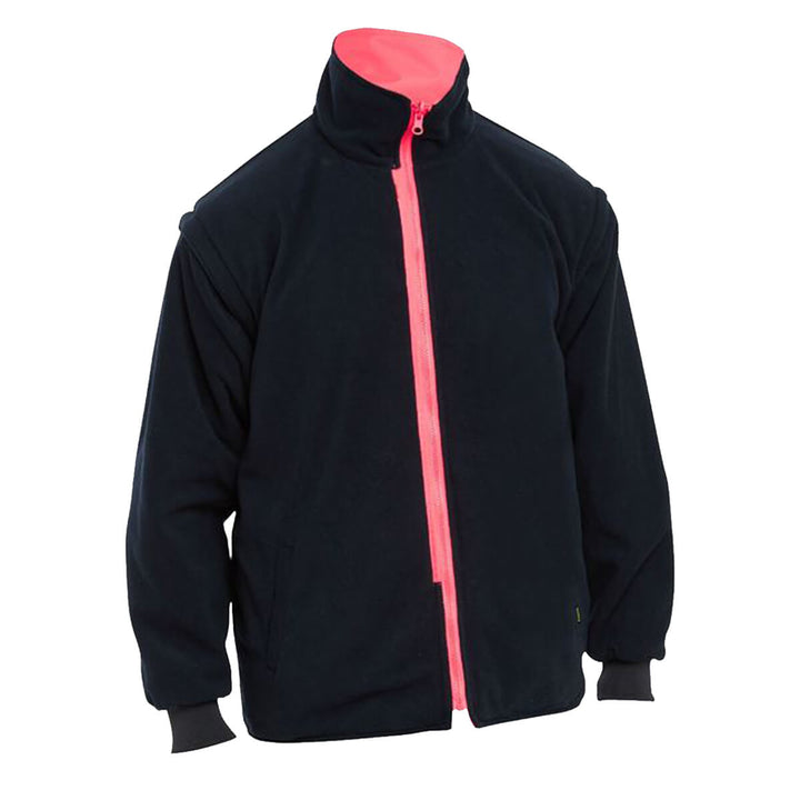 Bisley BK6975 Hi-Vis Five in One Jacket Pink/Navy View 5