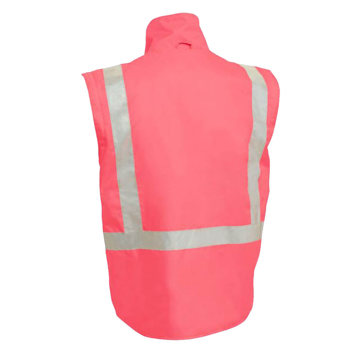 Bisley BK6975 Hi-Vis Five in One Jacket Pink/Navy View 9