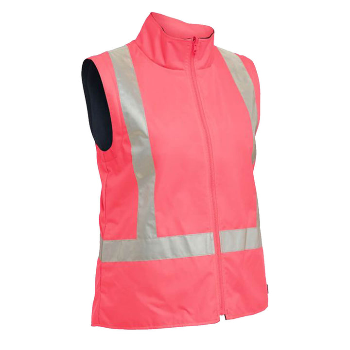 Bisley BKL6975 Women's Taped Hi Vis 5 In 1 Rain Jacket Hi Vis Pink View 7