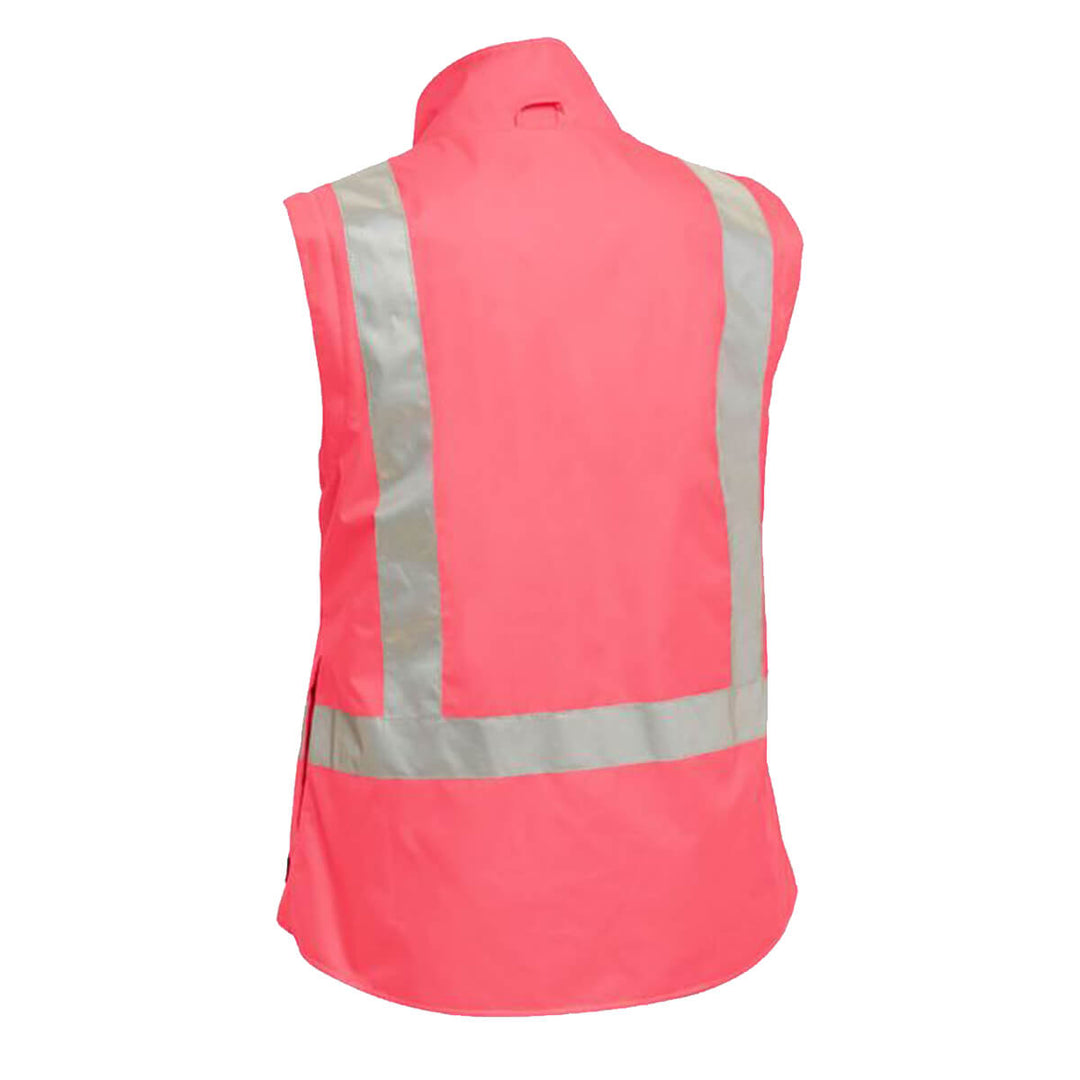 Bisley BKL6975 Women's Taped Hi Vis 5 In 1 Rain Jacket Hi Vis Pink View 8