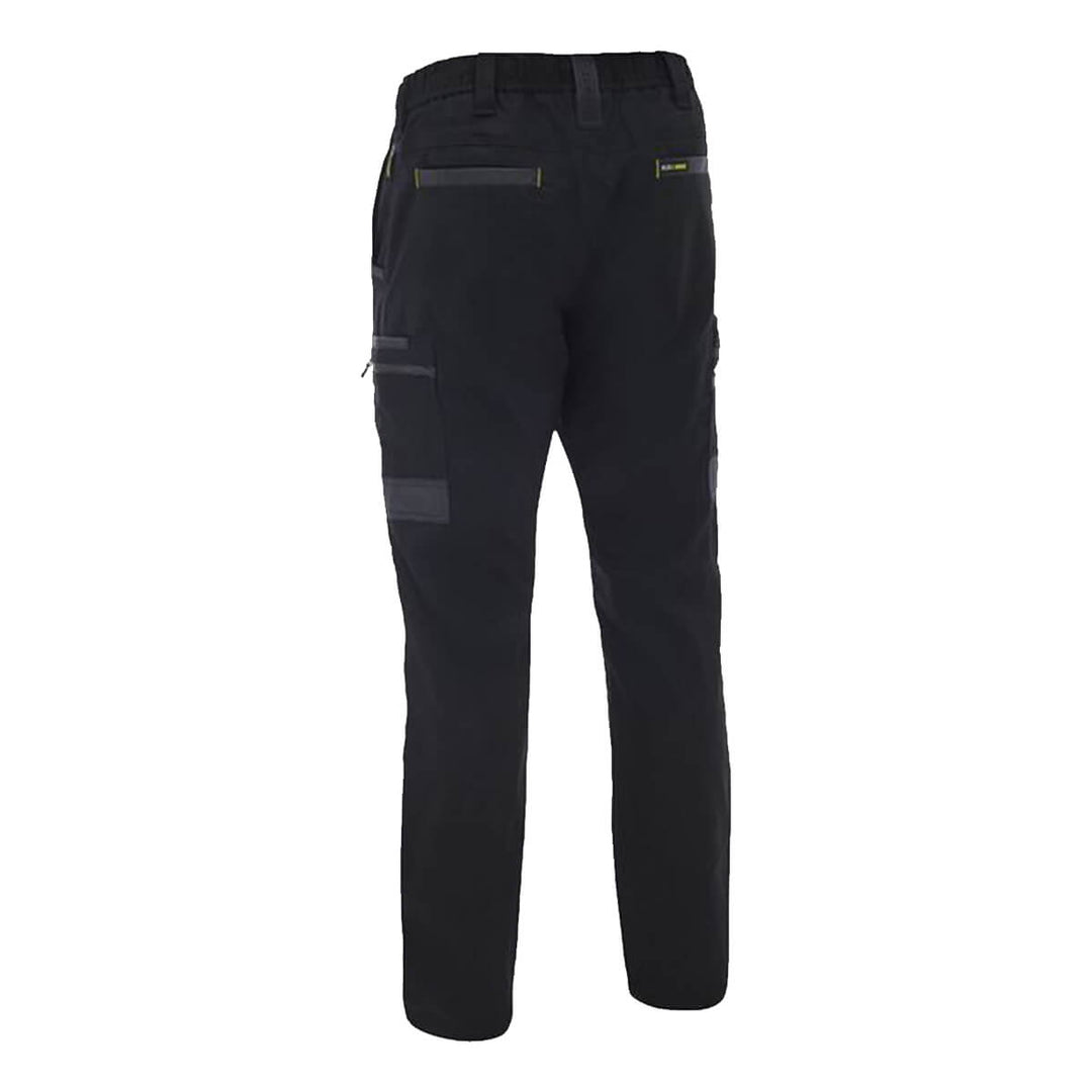 Bisley BPC6338 Flx & Move Stretch Canvas Elastic Waist Cargo Pants Black Back