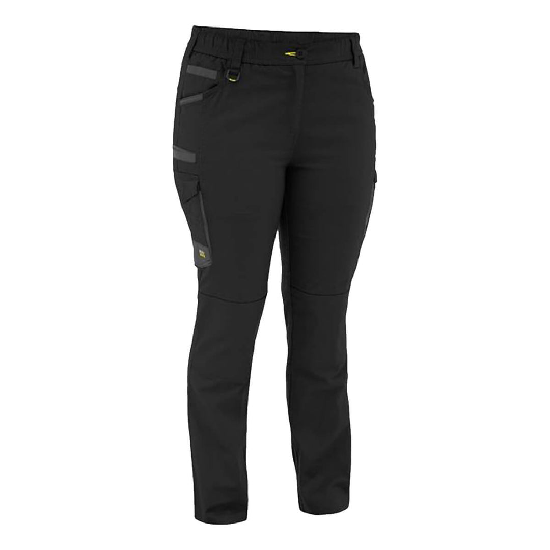 Bisley BPCL6338 Women's Flx & Move Stretch Canvas Elastic Waist Cargo Pants Black