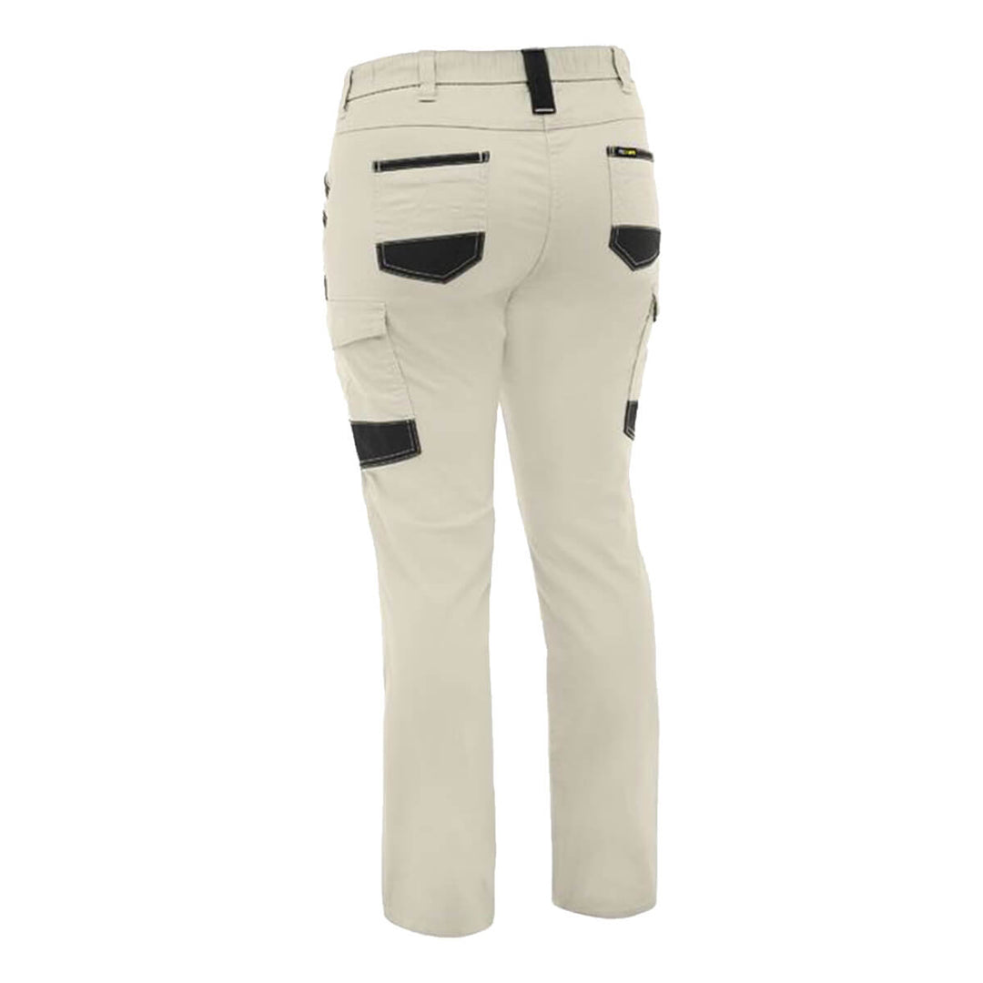 Bisley BPCL6338 Women's Flx & Move Stretch Canvas Elastic Waist Cargo Pants Stone Back