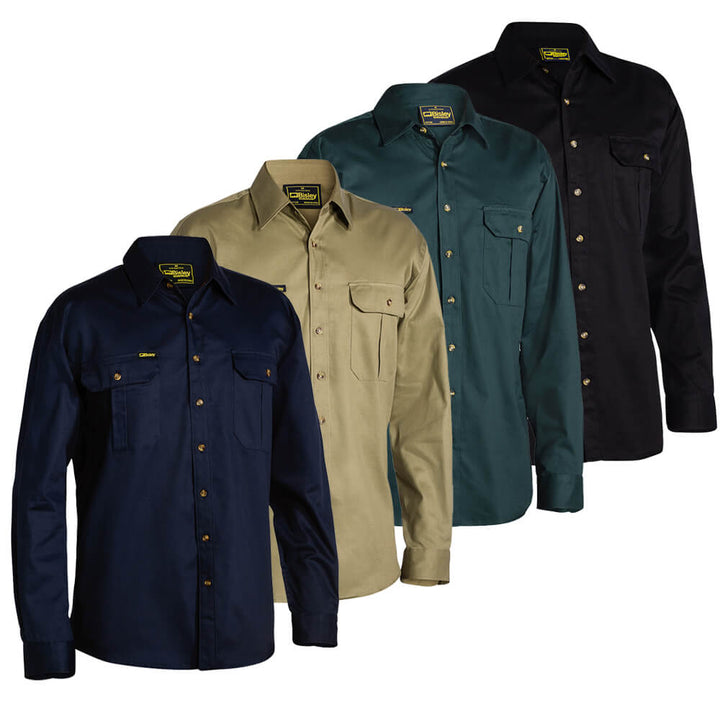 Bisley BS6433 Cotton Drill Shirt Long Sleeve