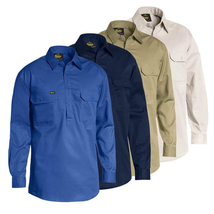 Bisley BSC6820 Lightweight Closed Front Shirt Long Sleeve