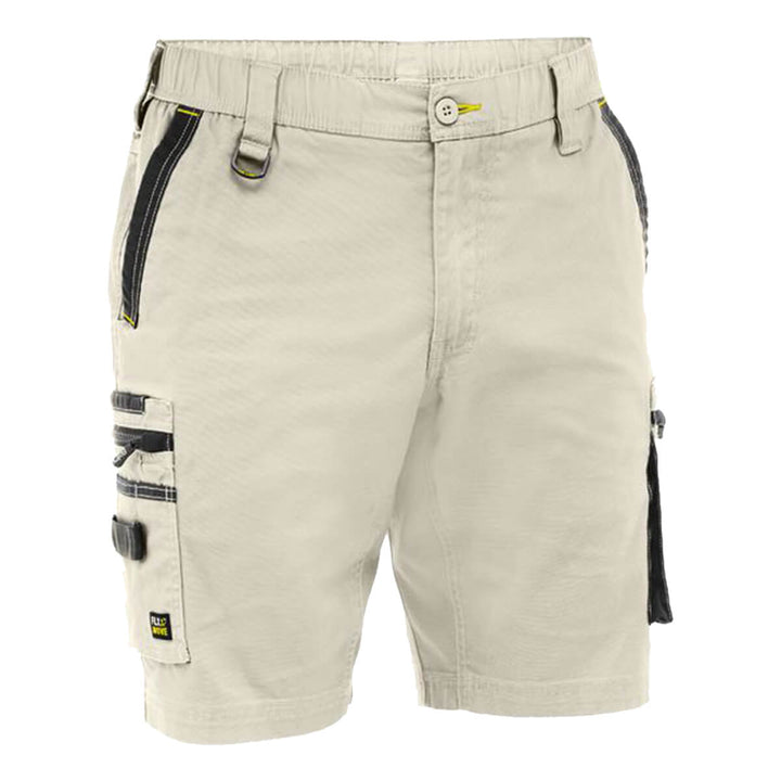 Bisley BSHC1338 Flx & Move Elastic Waist Cargo Short Stone