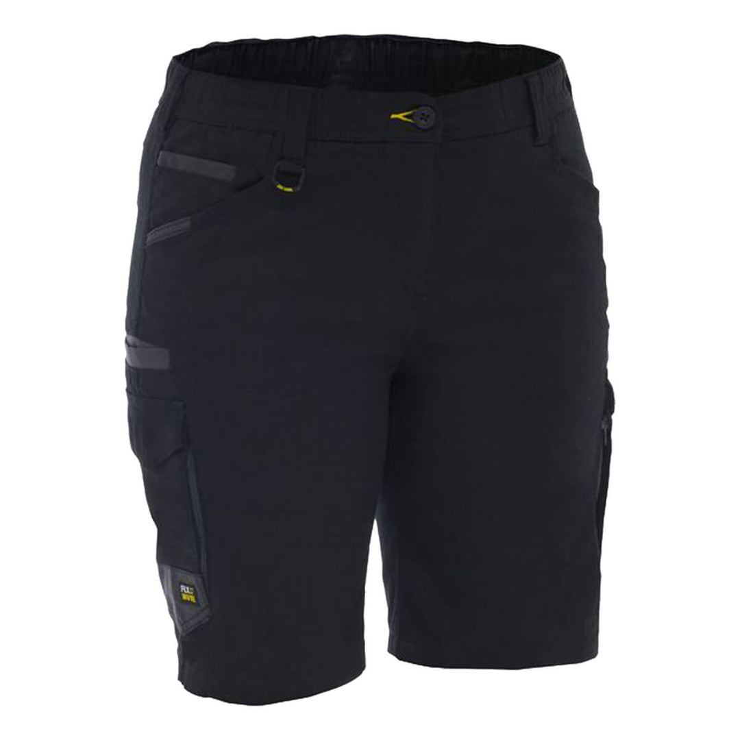 Bisley BSHL1338 Women's Flx & Move Elastic Waist Cargo Short Black