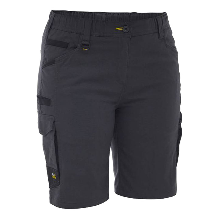 Bisley BSHL1338 Women's Flx & Move Elastic Waist Cargo Short Charcoal