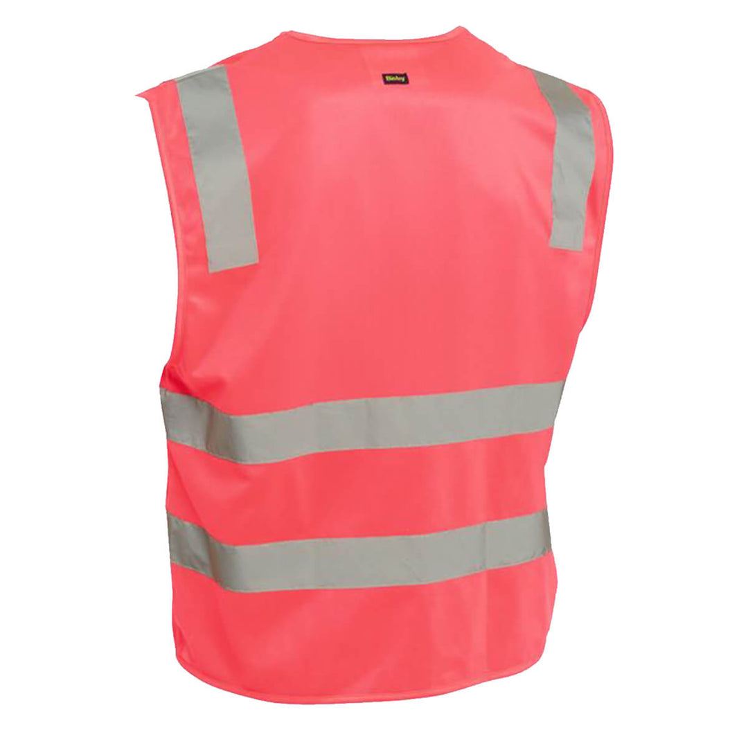 Bisley BV0341T Hi-Vis Taped Safety Zip Vest Hi Vis Pink Back