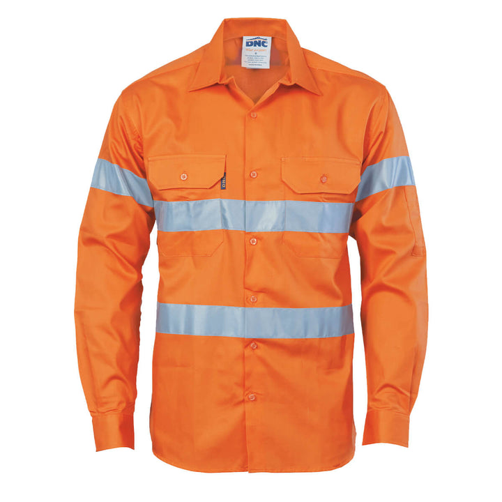 DNC 3535 Taped Cotton Drill Shirt Long Sleeve Orange