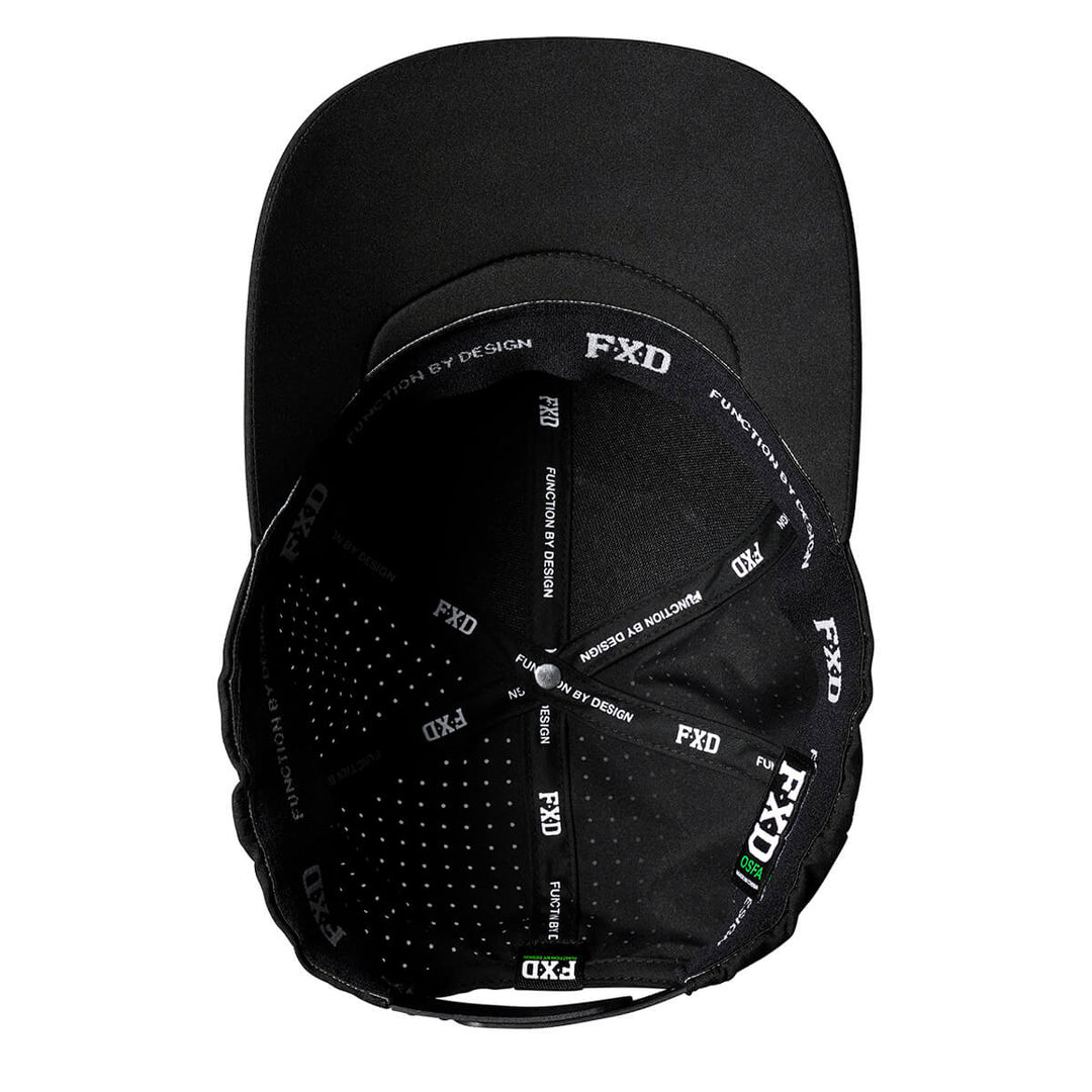 FXD CP12 Tech Baseball Cap Black Big Logo View 6