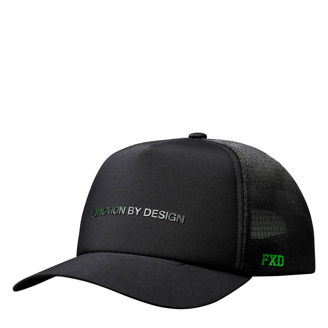 FXD CP13 Trucker Cap Black Small Logo View 1