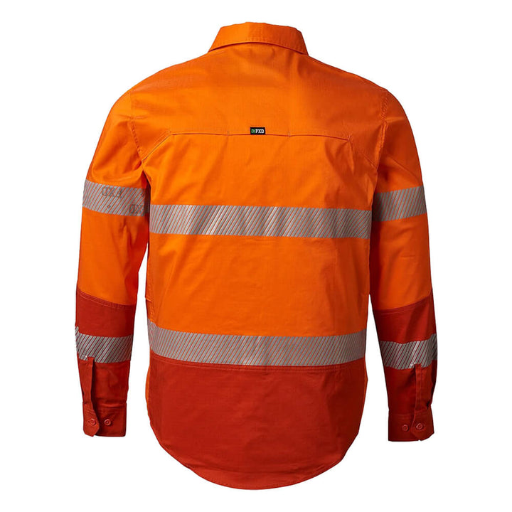 FXD LSH2T Mens Hi-Vis Taped Shirt Orange Back