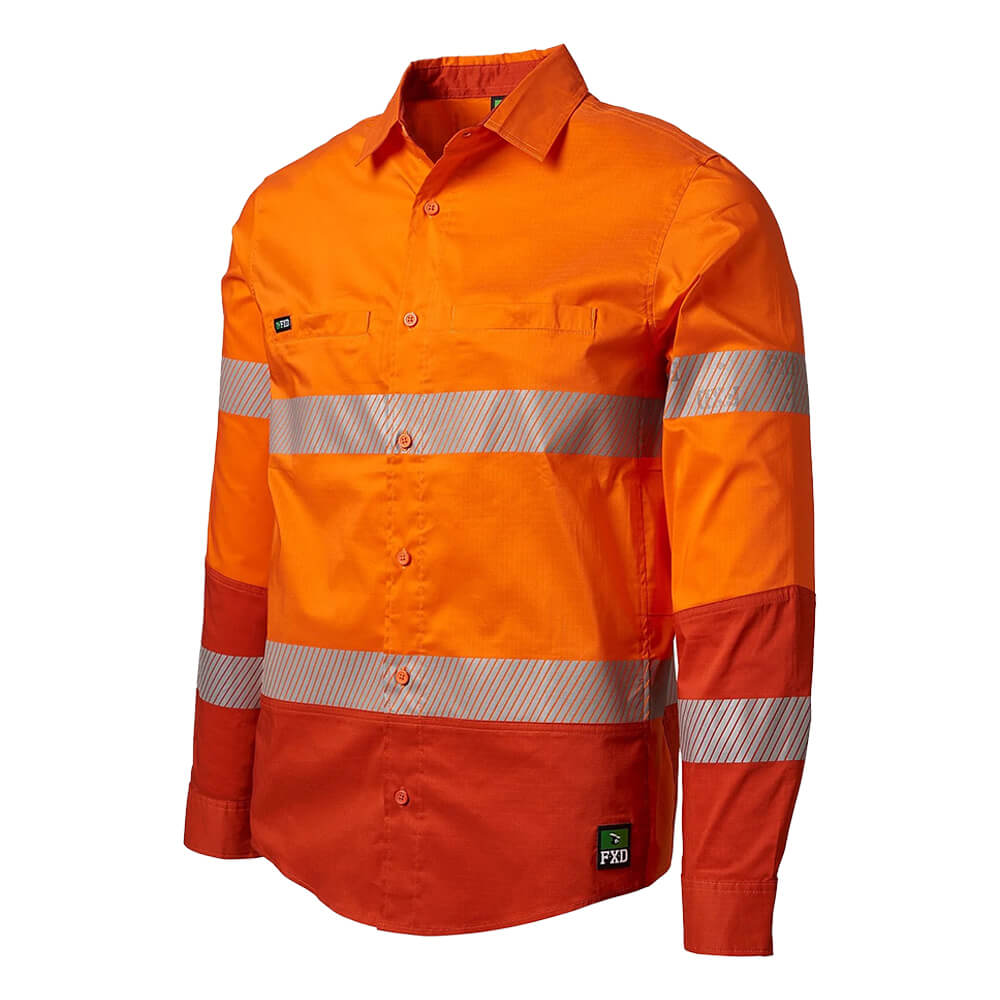 FXD LSH2T Mens Hi-Vis Taped Shirt Orange LHS