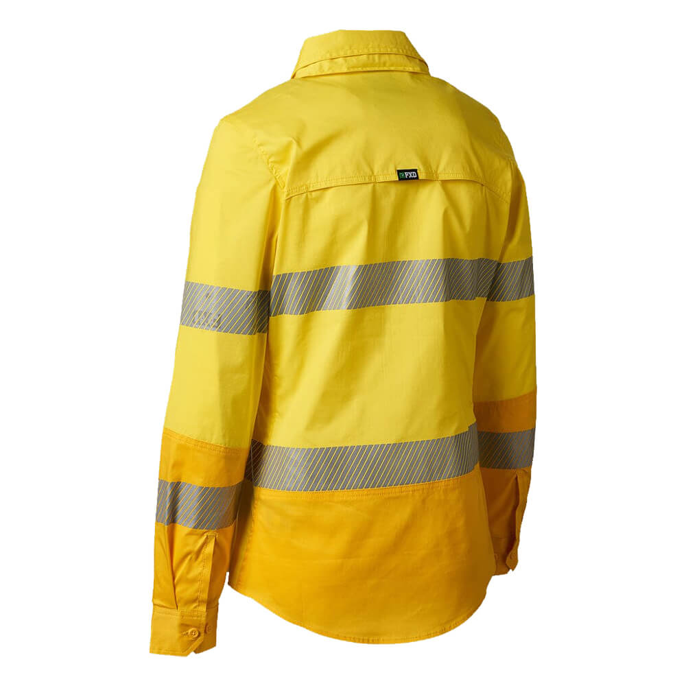 FXD LSH2WT Womens Hi-Vis Taped Shirt Yellow Back RHS