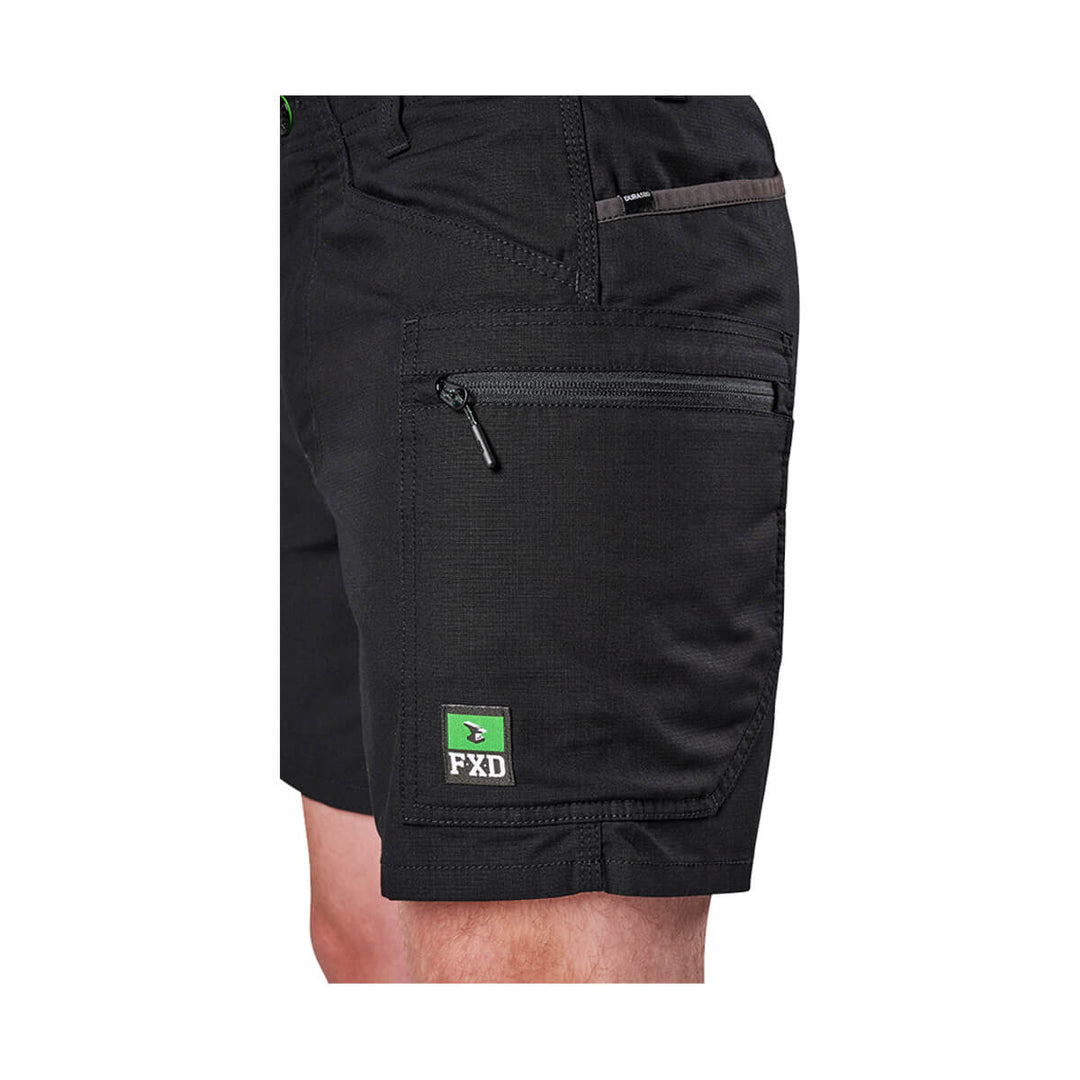 FXD WS6 Stretch Cargo Short Black Zip Pocket