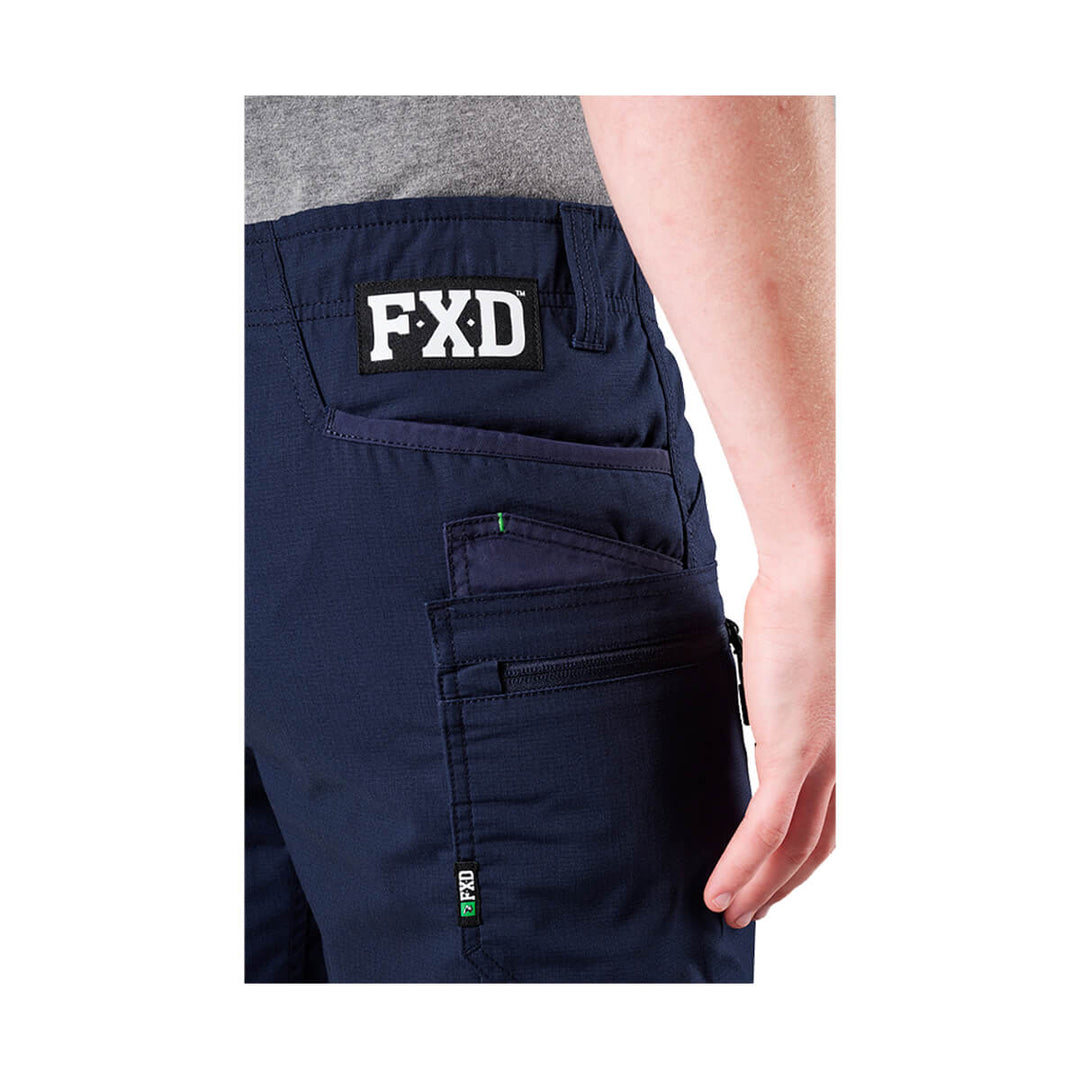 FXD WS6 Stretch Cargo Short Navy Detail Logo