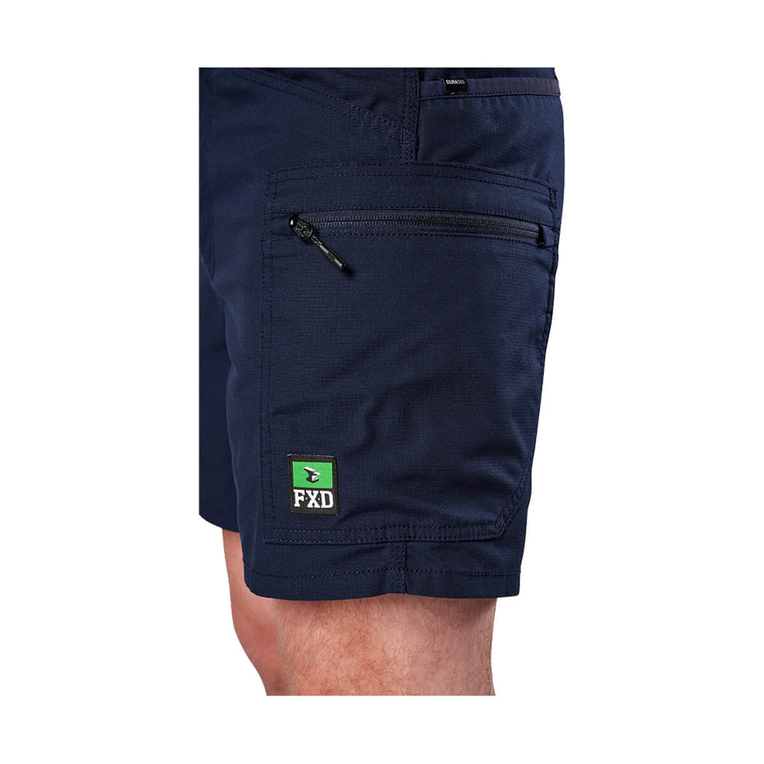 FXD WS6 Stretch Cargo Short Navy Zip Pocket 2