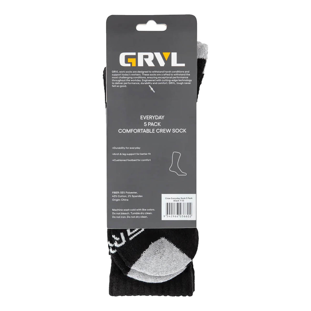 GRVL Crew Cotton Socks Packaging Back