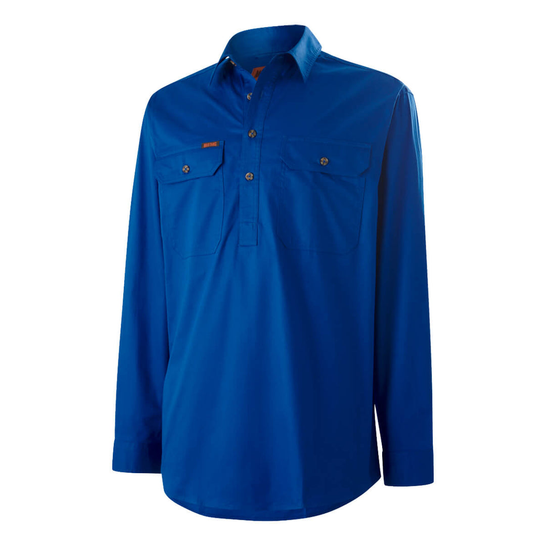 Mustang Signature Y04004 Mens Closed Front Shirt Cobalt Front