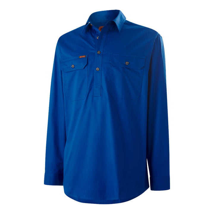 Mustang Signature Y04004 Mens Closed Front Shirt Cobalt Front