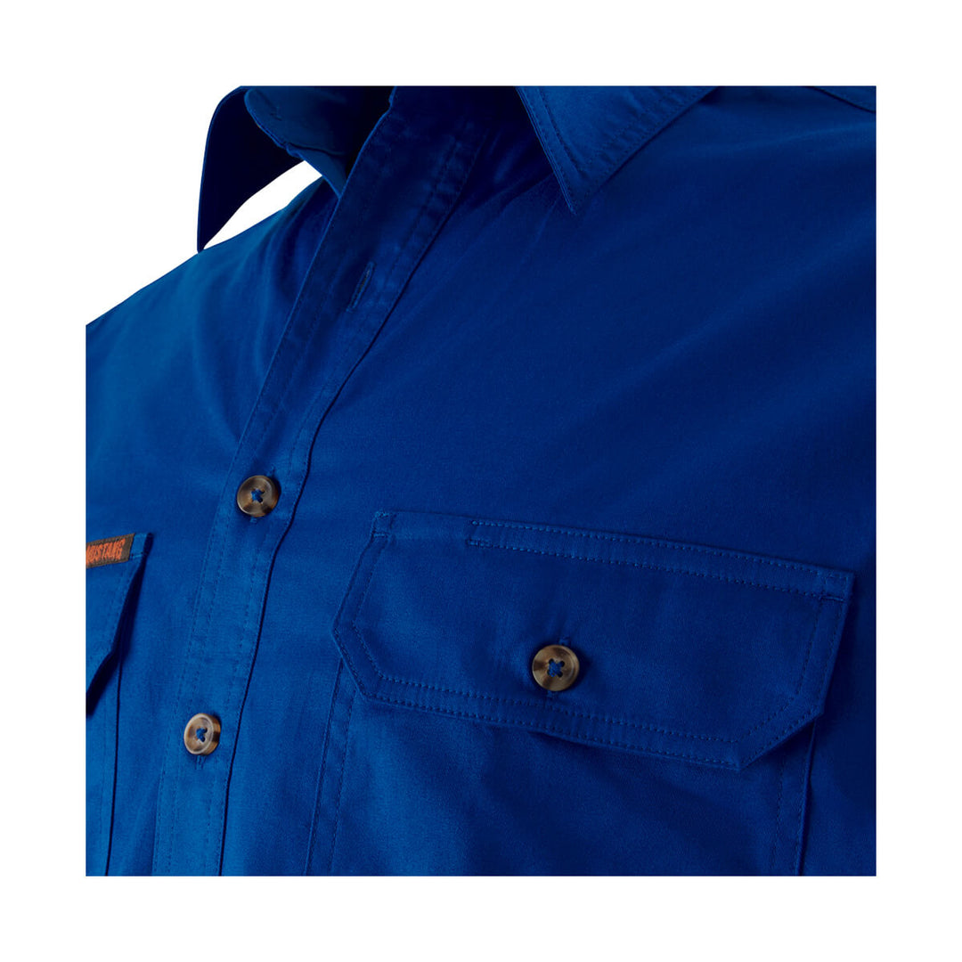 Mustang Signature Y04004 Mens Closed Front Shirt Cobalt Front Pockets