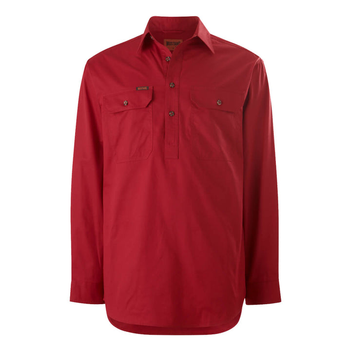 Mustang Signature Y04004 Mens Closed Front Shirt Red