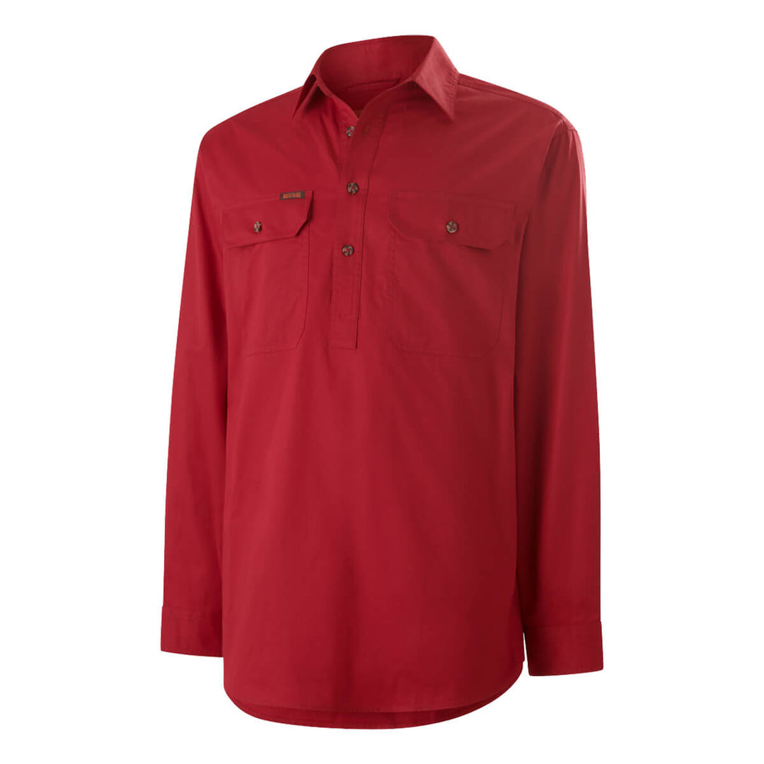 Mustang Signature Y04004 Mens Closed Front Shirt Red Front