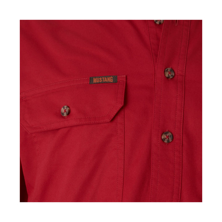 Mustang Signature Y04004 Mens Closed Front Shirt Red Pocket