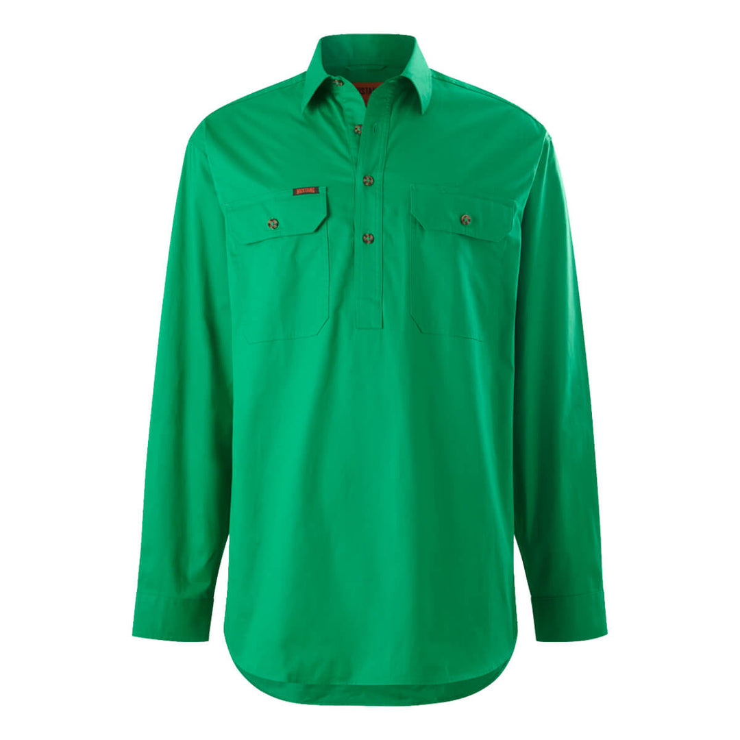 Mustang Signature Y04004 Mens Closed Front Shirt Green