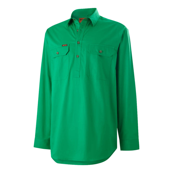 Mustang Signature Y04004 Mens Closed Front Shirt Green Front