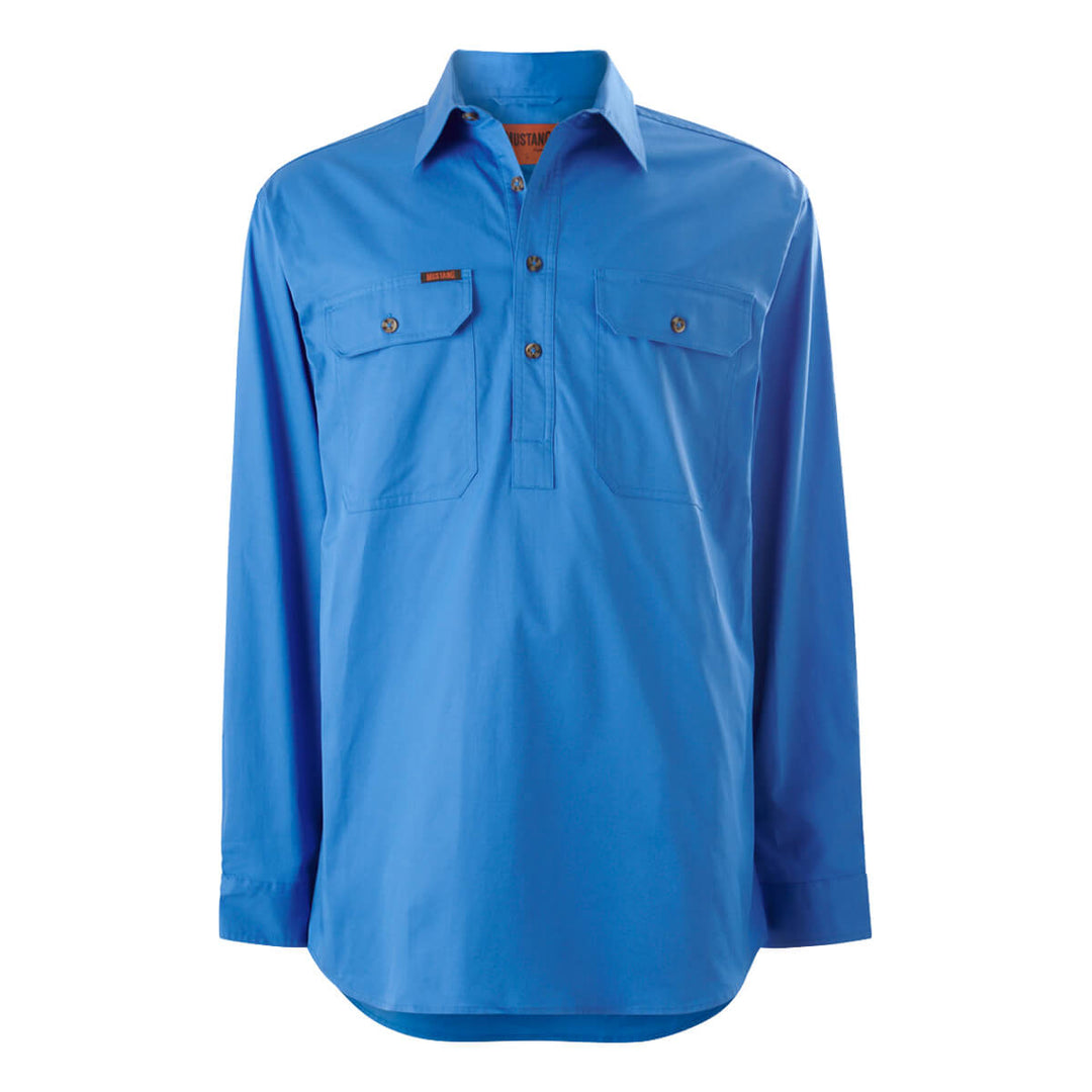 Mustang Signature Y04004 Mens Closed Front Shirt Light Blue