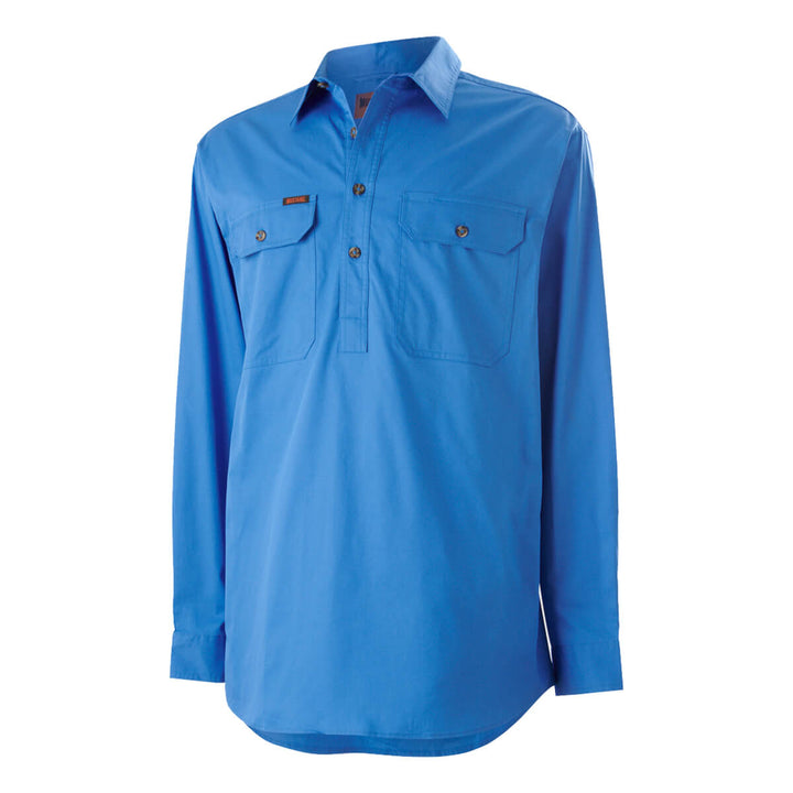 Mustang Signature Y04004 Mens Closed Front Shirt Light Blue Front