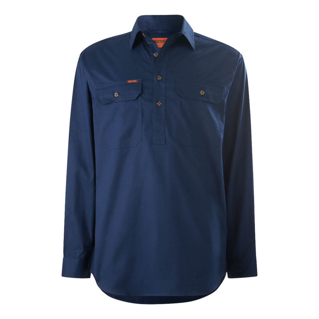 Mustang Signature Y04004 Mens Closed Front Shirt Navy