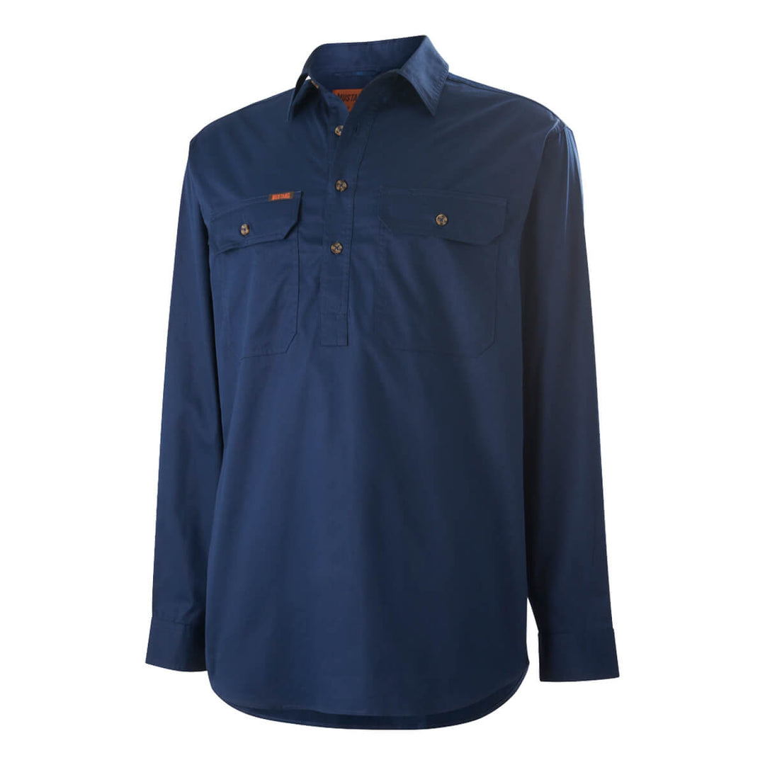 Mustang Signature Y04004 Mens Closed Front Shirt Navy Front