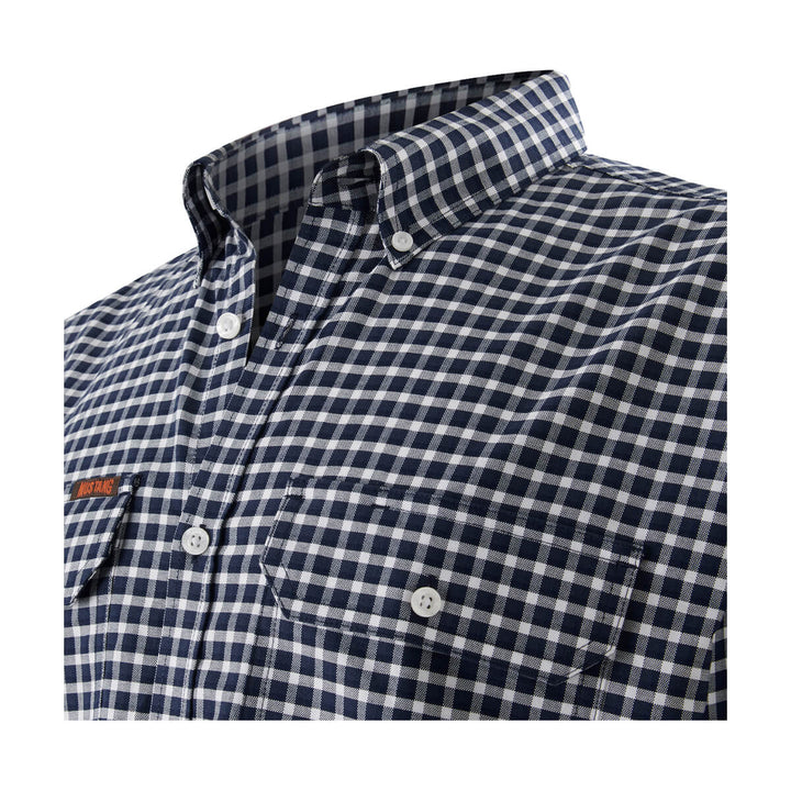 Mustang Signature Y04005 Mens Formal Check Shirt Blue Check Collar