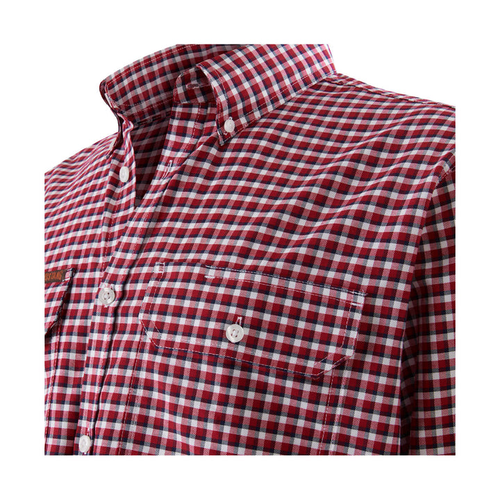 Mustang Signature Y04005 Mens Formal Check Shirt Red Check Collar