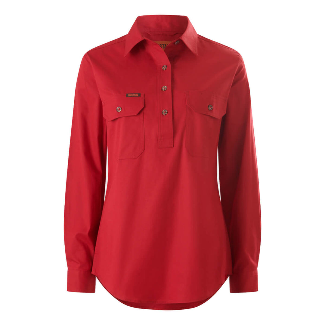 Mustang Signature Y08399 Womens Closed Front Shirt Fiery Red