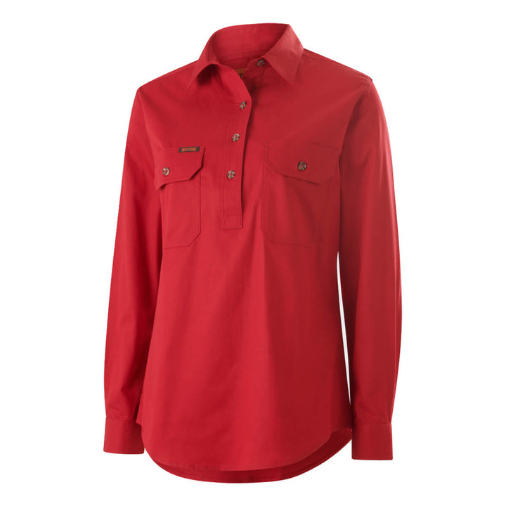 Mustang Signature Y08399 Womens Closed Front Shirt Fiery Red Front