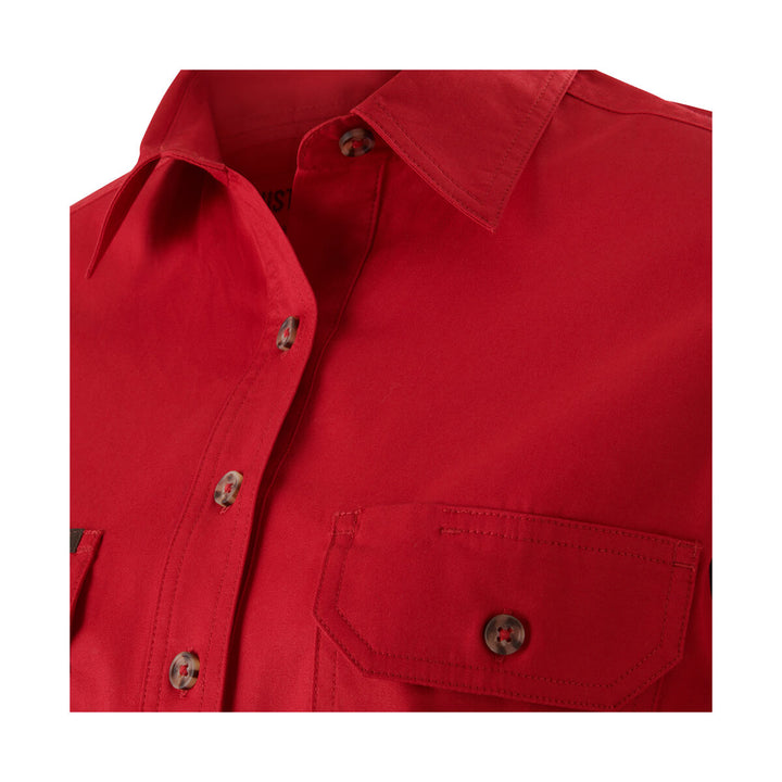 Mustang Signature Y08399 Womens Closed Front Shirt Fiery Red Collar